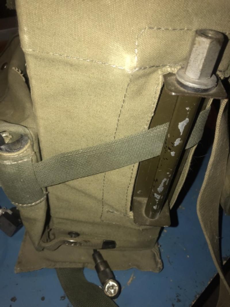 Antenna mount on side of backpack