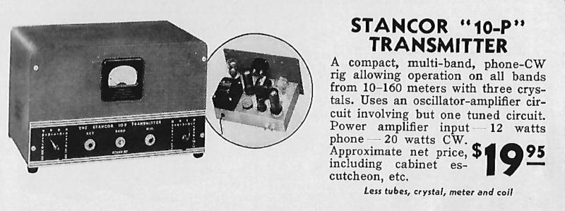 Stancor 10P ad from 1940 ARRL Handbook